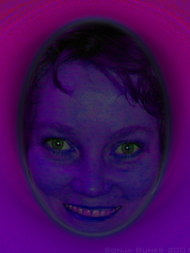 Sonja Bunes 2001 Alternative Selves, purple smile